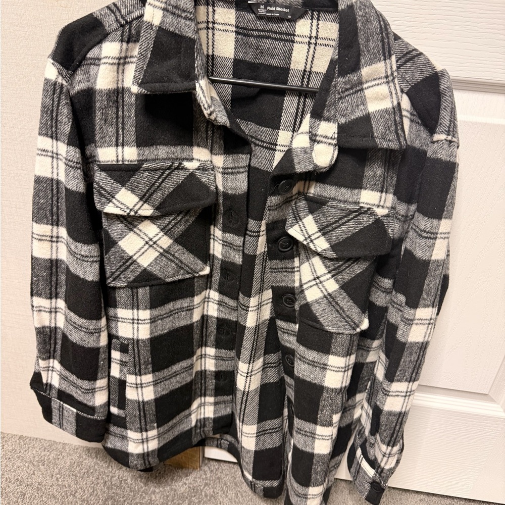 Plaid Black and White Women's Jacket